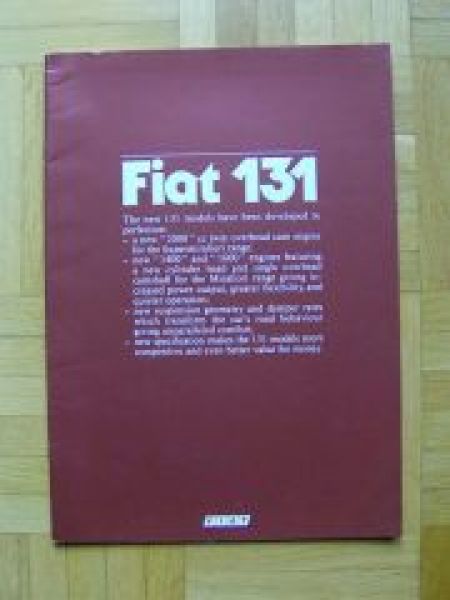 Fiat 131 Prospekt UK Englisch 11/1982 Rarität