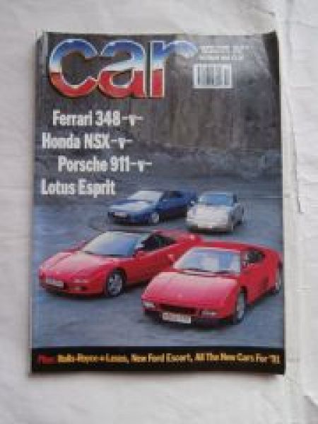 car 10/1990 Ferrari 348 vs. Honda NSX vs. Porsche 911 Carrera 2