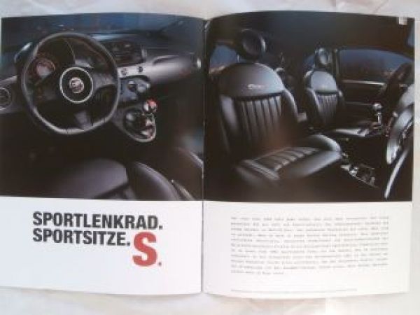 Fiat 500S Prospekt Januar 2013 NEU Brochure