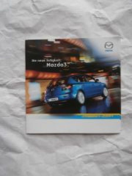 Mazda 3 neue 3stigkeit September 2003 Prospekt A5 Format