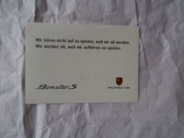 Porsche Boxster S (986) Aufkleber Vorstellung Rarität