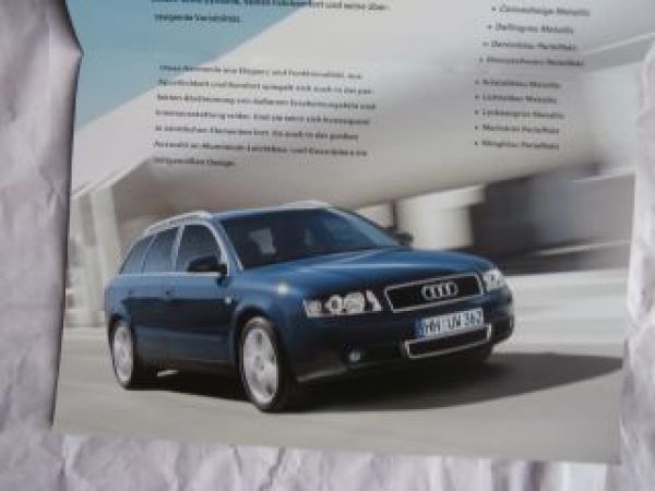 Audi A4 Avant Typ B6 Vorabinformation Juli 2001 NEU