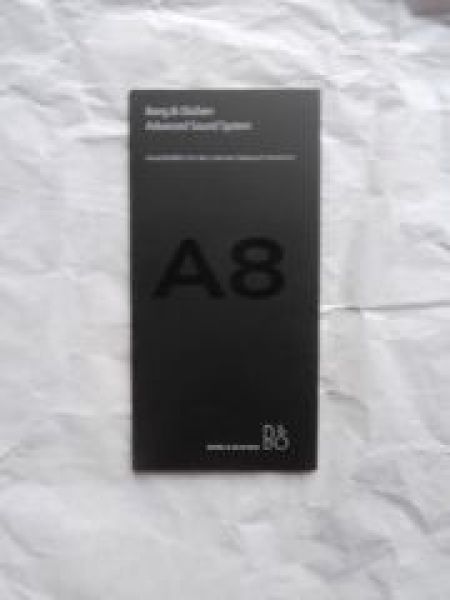 Audi A8 Bang & Olufsen Flyer Intern Prospekt NEU Rarität D3 4E