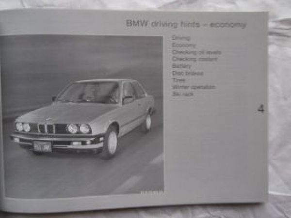 BMW 325 325E 325ES E30 Owner´s Handbook Service Booklet NEU
