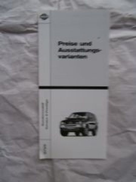 Nissan Terrano II Prestige Preisliste Juni 1999 NEU Rarität