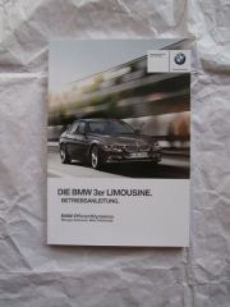 BMW 3er Limousine F30 Bordbuch Oktober 2012 NEU
