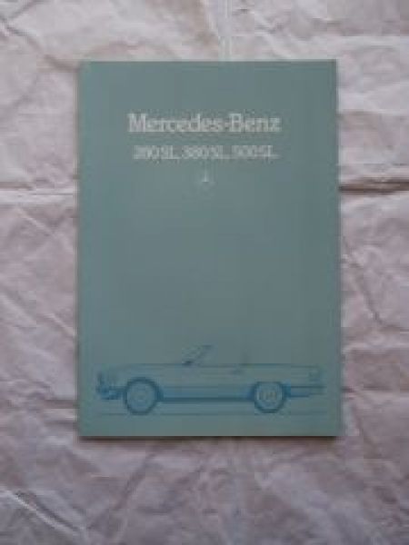 Mercedes Benz 280SL 380SL 500SL R107 Prospekt Mai 1984