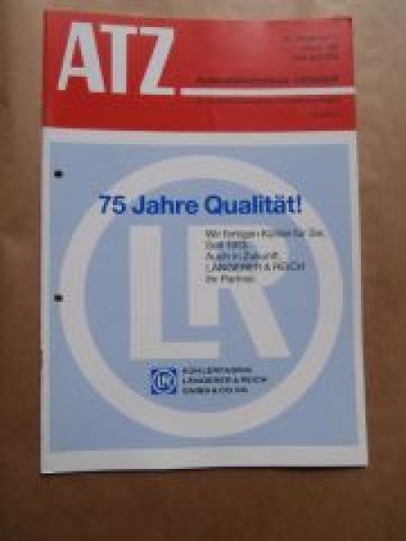 ATZ 1/1988 BMW M20 Motoren 2,0l 2,5l 2,7l,E34