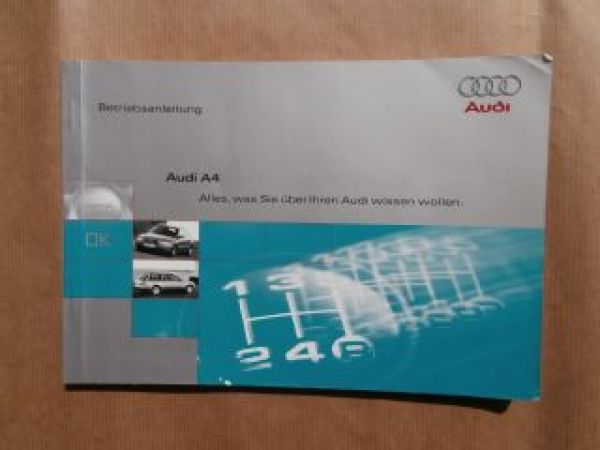 Audi A4 Anleitung Bordbuch TypB5 November 1996 Rarität