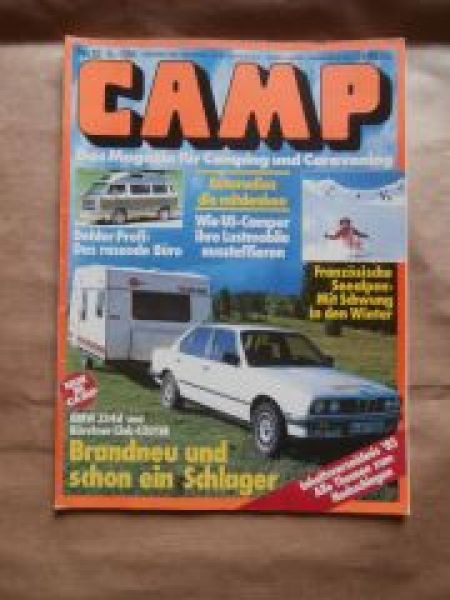 CAMP 12/1985 Dehler Profi VW T3, BMW 324d E30 +Bürstner Club 420