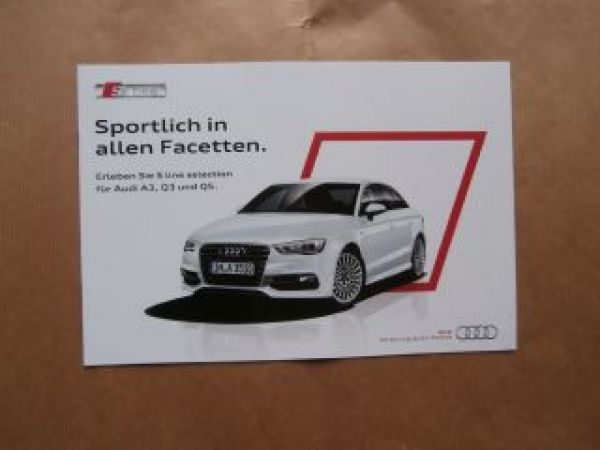 Audi A3 Q3 Q5 S line Prospekt März 2014 NEU