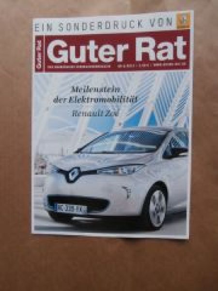 Guter Rat Renault Zoé Sonderduck Juni 2013 NEU