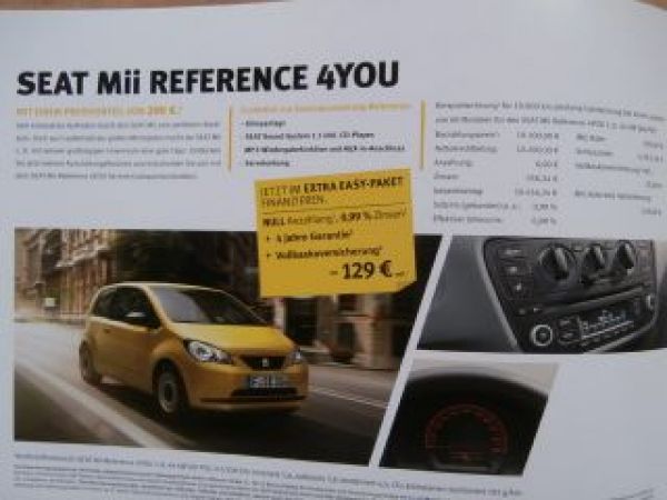 Seat Mii 4You Prospekt Januar 2014 NEU