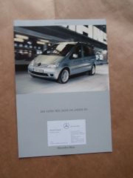 Mercedes Benz Vaneo Prospekt August 2004 Rarität