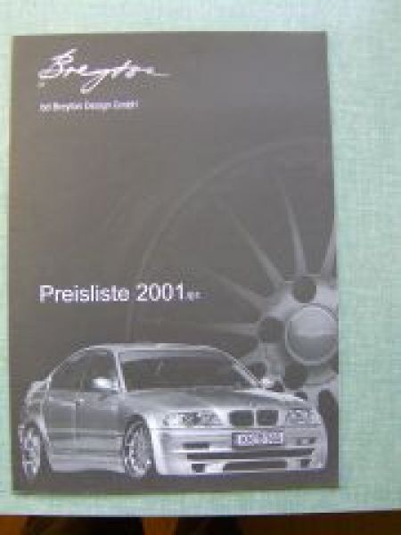 Breyton Design Prospekt BMW E46 Z3 E39 X5 E53 NEU+Preise 2001