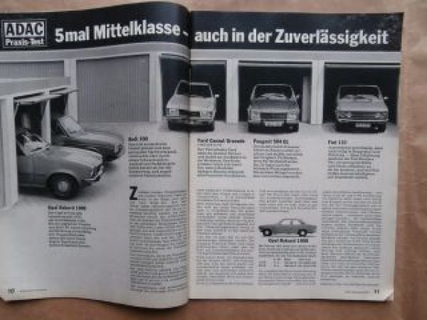 ADAC motorwelt 9/1976 Audi 100L LS,Fiat 132,Ford Granada,