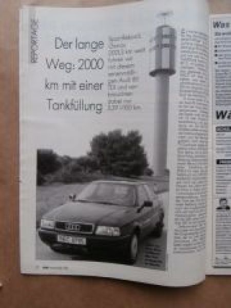 ADAC motorwelt 1/1994 Sparfahrt im Audi 80TDI,Hyundai Sonata