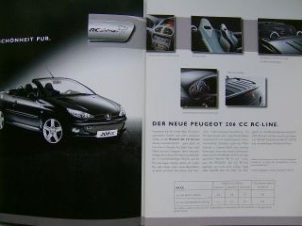 Peugeot 206CC 1007 RCline Prospekt  12/2005 NEU