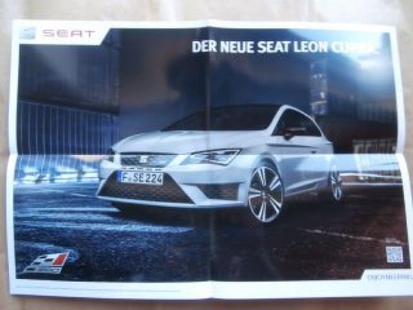 Seat Leon Cupra Poster Hochglanz A2 Format Februar 2014 NEU