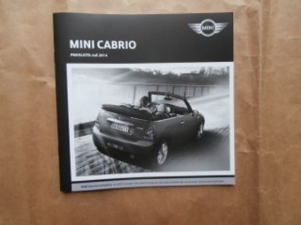Mini One Cooper Cooper S +D SD JCW Cabrio R57 Juli 2014