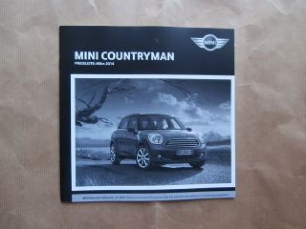 Mini Countyman R60 Preisliste März 2014