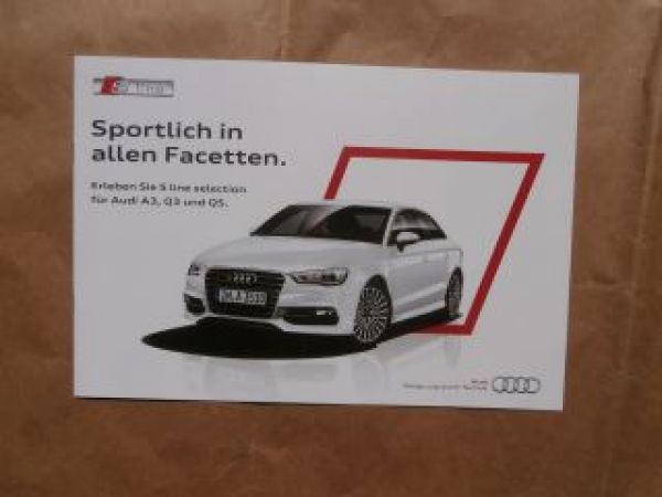 Audi A3,Q3,Q5 S line selection Prospekt Juli 2014 NEU
