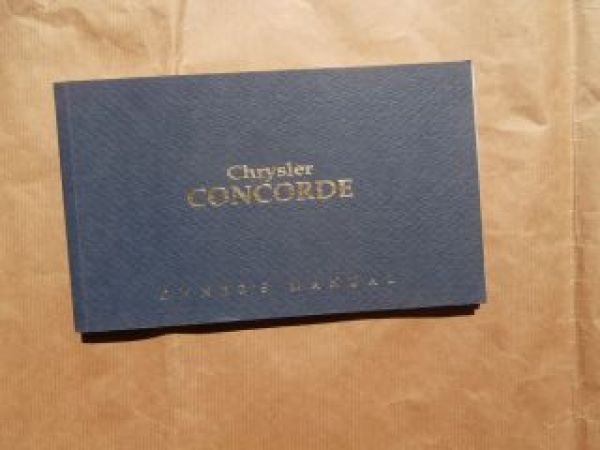 Chrysler Concorde Owner´s Manual 1992 USA Englisch