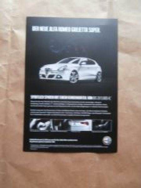 Alfa Romeo Giulietta Super Prospektblatt August 2014 NEU