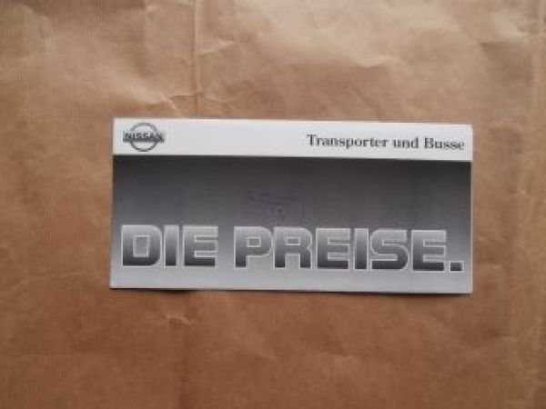 Nissan Transporter & Busse Preisliste September 1991
