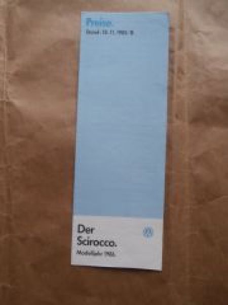 VW Scirocco +GT 16V +GTX +16V 18.November 1985