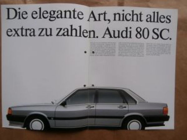 Audi 80 SC Prospekt Januar 1986 Rarität