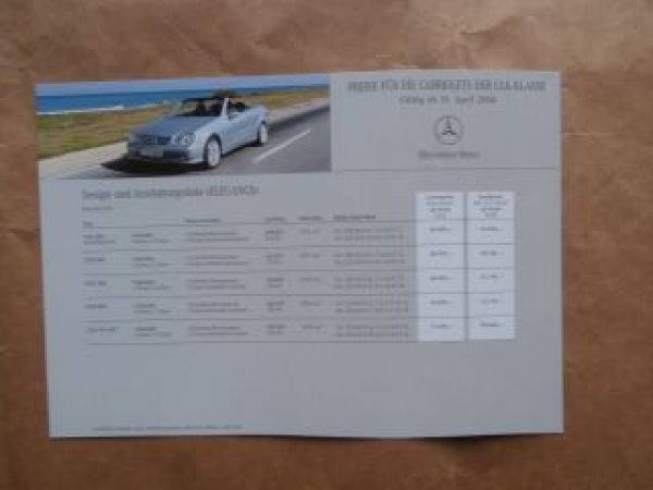 Mercedes Benz CLK-Klasse Cabriolets 19.April 2004 NEU