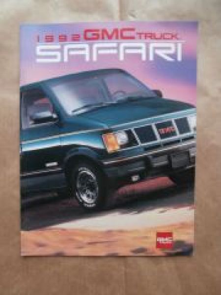 GMC Truck Safari 1992 Brochure SLX SLE SLT GT