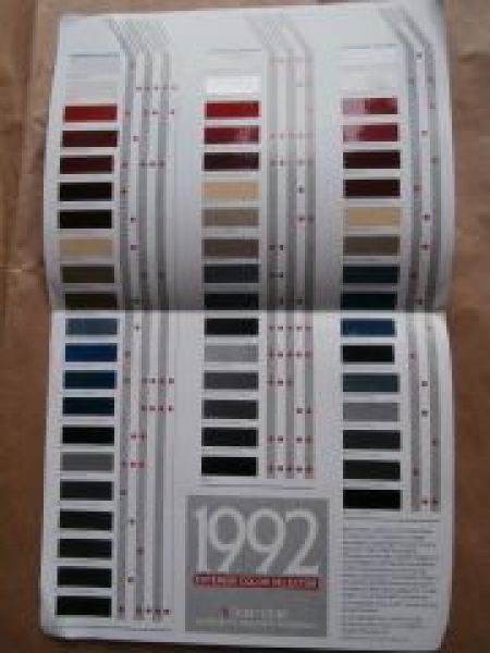 Oldsmobile Exterior Color Selection 1992 Brochure USA