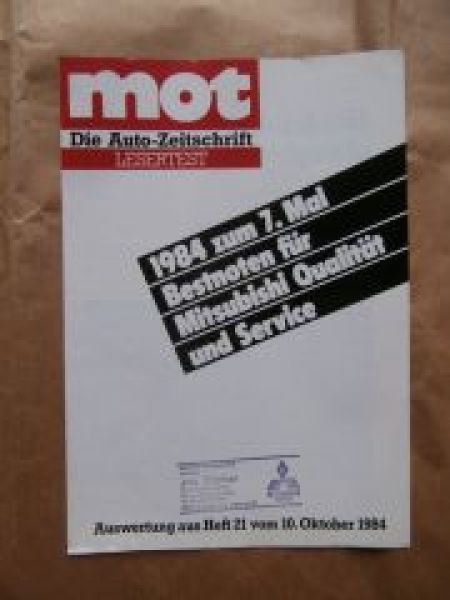 mot 21/1984 Lesertest Mitsubishi Qualität