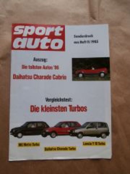 sport auto 11/1985 Daihatsu Charade Cabrio, Charade Turbo
