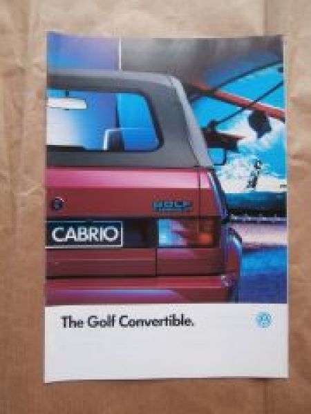 VW Golf Typ17 Convertible Brochure GTI Cipper January 1990