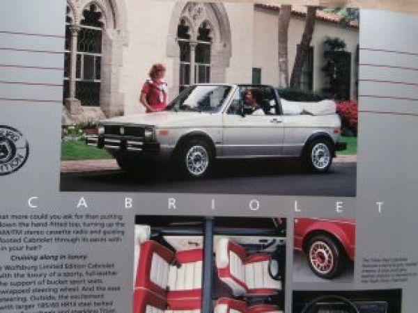 VW Wolfsburg Edition Sonderprospekt Cabriolet Scirocco Vanagon T