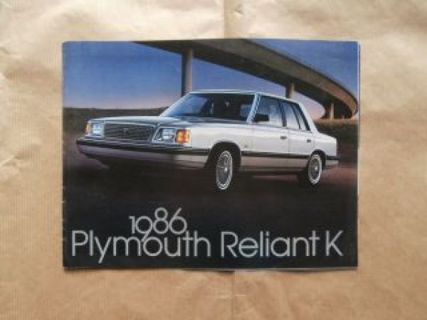 Plymouth Reliant K 1986 USA Brochure