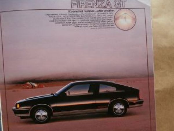 Oldsmobile Firenza and Firenza Cruiser 1986 Brochure USA,