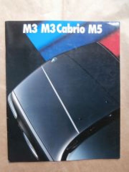 BMW M3 E30 +Cabriolet +M5 E34 Großformat Prospekt September 1988