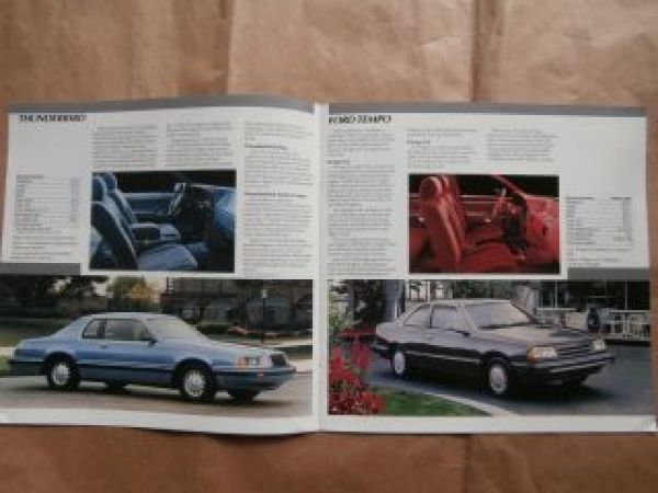 Ford Cars 1986 Brochure Taurus Thunderbird Tempo Escort Mustang