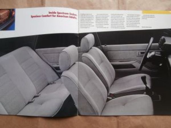 Chevrolet Spectrum Sedan Coupé Carbrochure 1986 USA