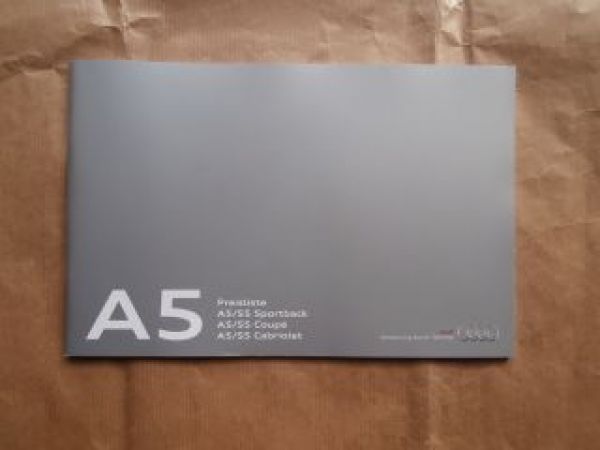 Audi A5 +S5 Sportback Coupé Cabriolet 4.August 2014 NEU