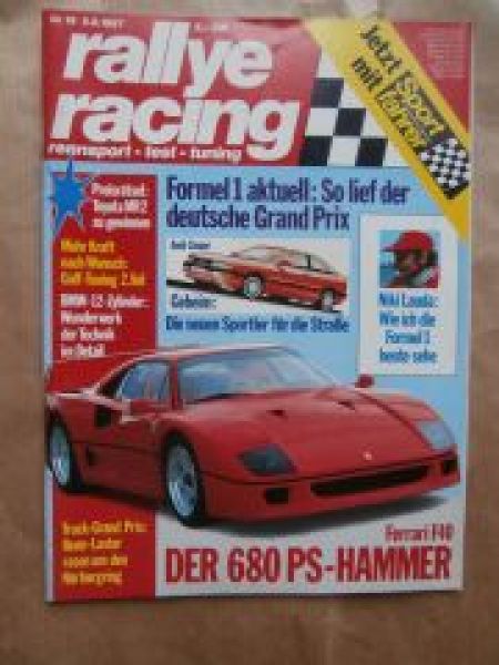 rallye racing 16/1987 Ferrari F40,BMW 750iL E32,Alfa Romeo Giuli