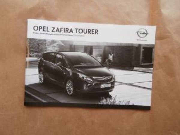 Opel Zafira Tourer Preisliste 23.Juni 2014 NEU