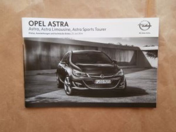 Opel Astra +Limousine +Sports Tourer Juni 2014