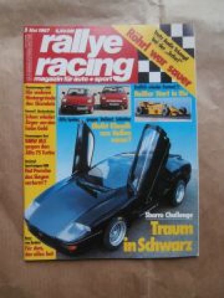 rallye racing 5/1987 Alfa Spider vs. Reliant Scimitar,Sbarro Cha