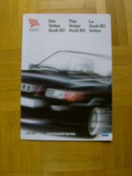 Votex Audi 80 IAA 1985 VAG Zubehör Service Prospekt