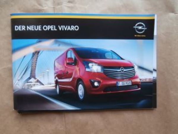 Opel Vivaro B Prospekt August 2014 +Preisliste NEU